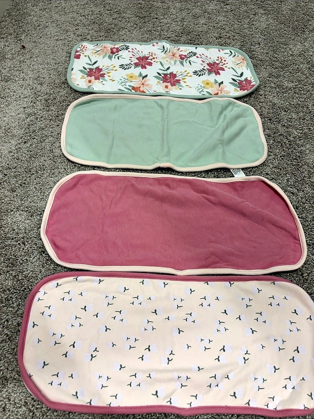 cloud island Floral Baby burp cloth Set